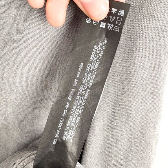 ZARA Woman Premium Denim Collection Grey V-Neck Blouse XS - Picture 5 of 5